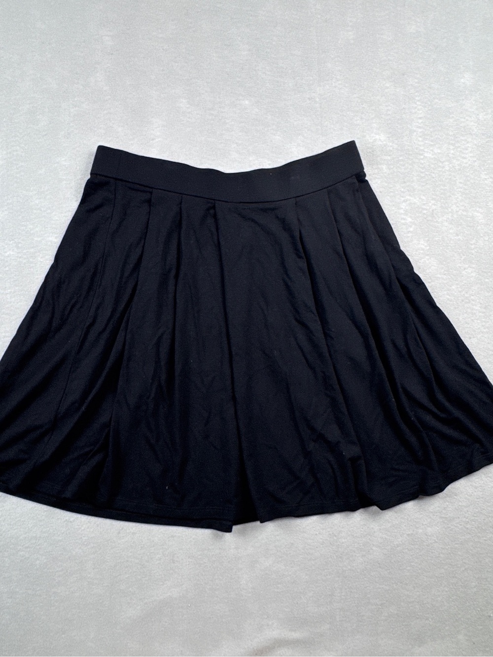 Eileen Fisher Womens Pleated Skirt Black Viscose Lycra Knit Size Medium